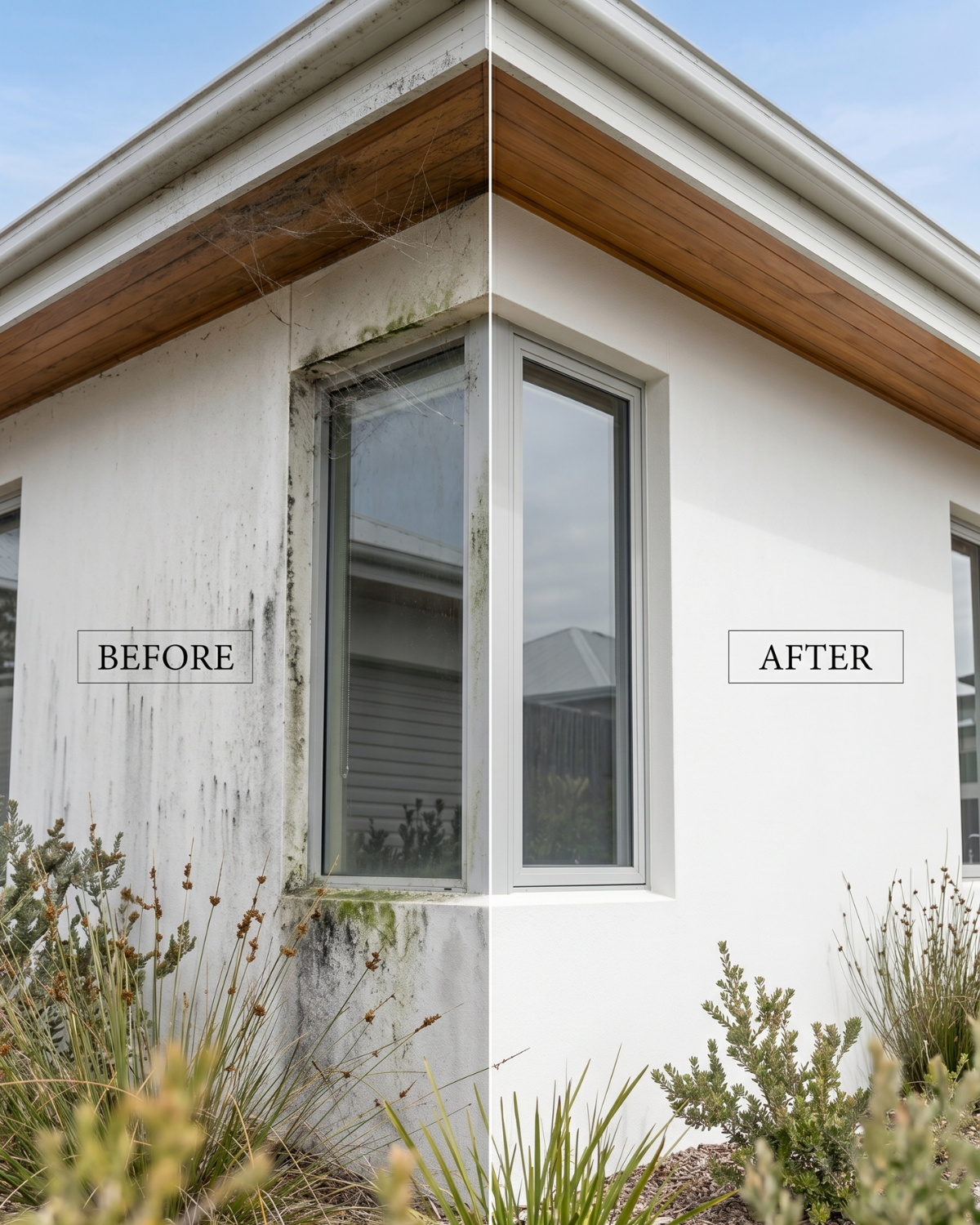 House exterior soft washing before and after in Mandurah